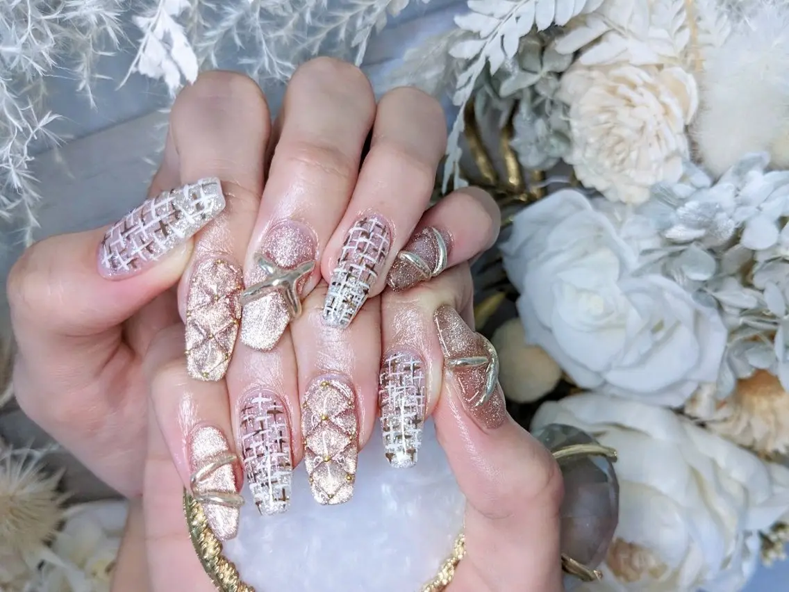 ネイル チークネイル 長さ出し フラッシュネイル フレンチネイル ジェルネイル Chouette Nailのネイルデザイン