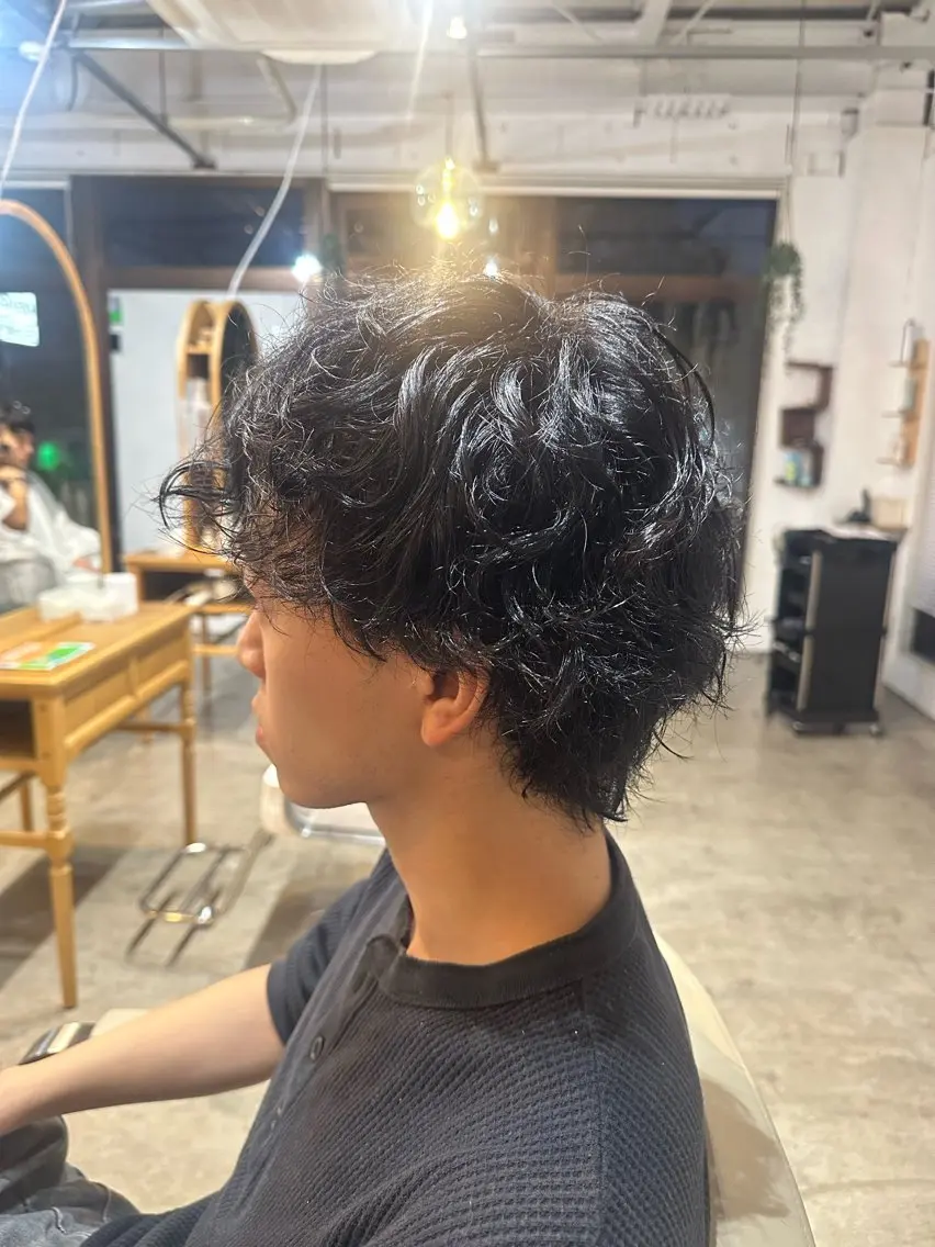 パーマ メンズ カット パーマ 🍊暖色/ボブ chihiro🌼ོのヘアスタイル