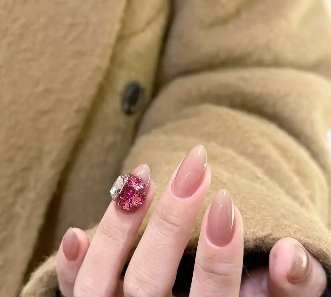 ネイル フラワーネイル フレンチネイル ジェルネイル ガラスフレンチ ハート ハンドネイル BabyYouMi nailのネイルデザイン