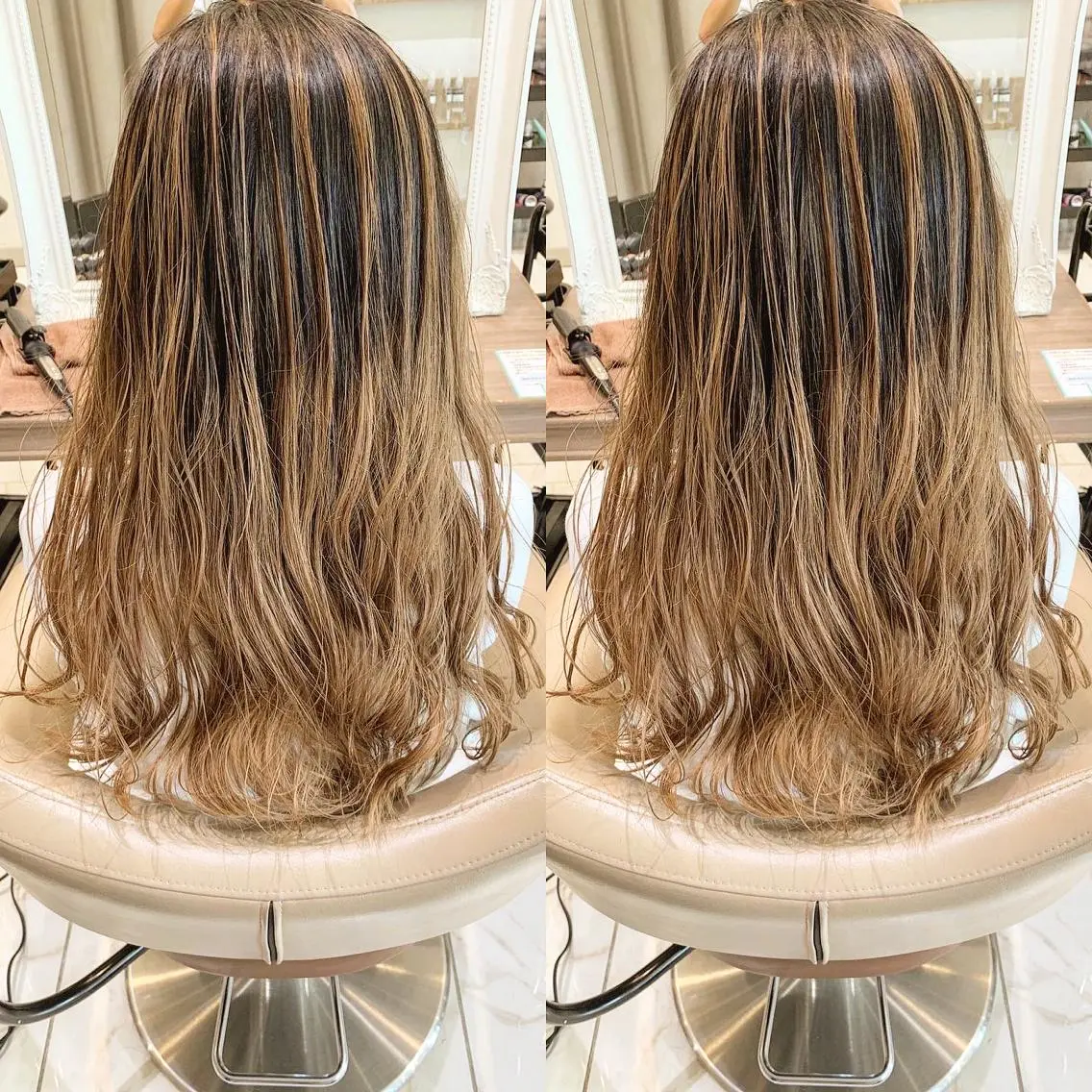 ロング カラー ヘアアレンジ 白髪ぼかしハイライト 茗荷谷駅徒歩2分のヘアスタイル