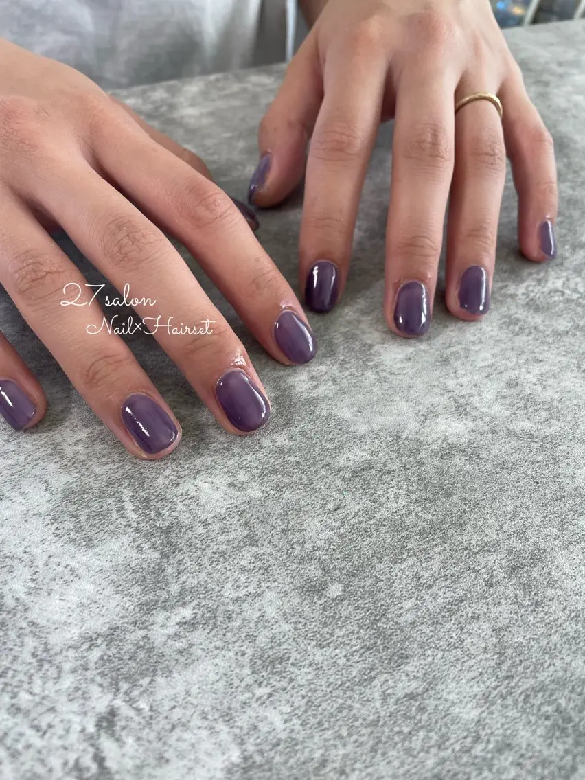 ネイル クリアネイル パープル 27salon yuinaのネイルデザイン