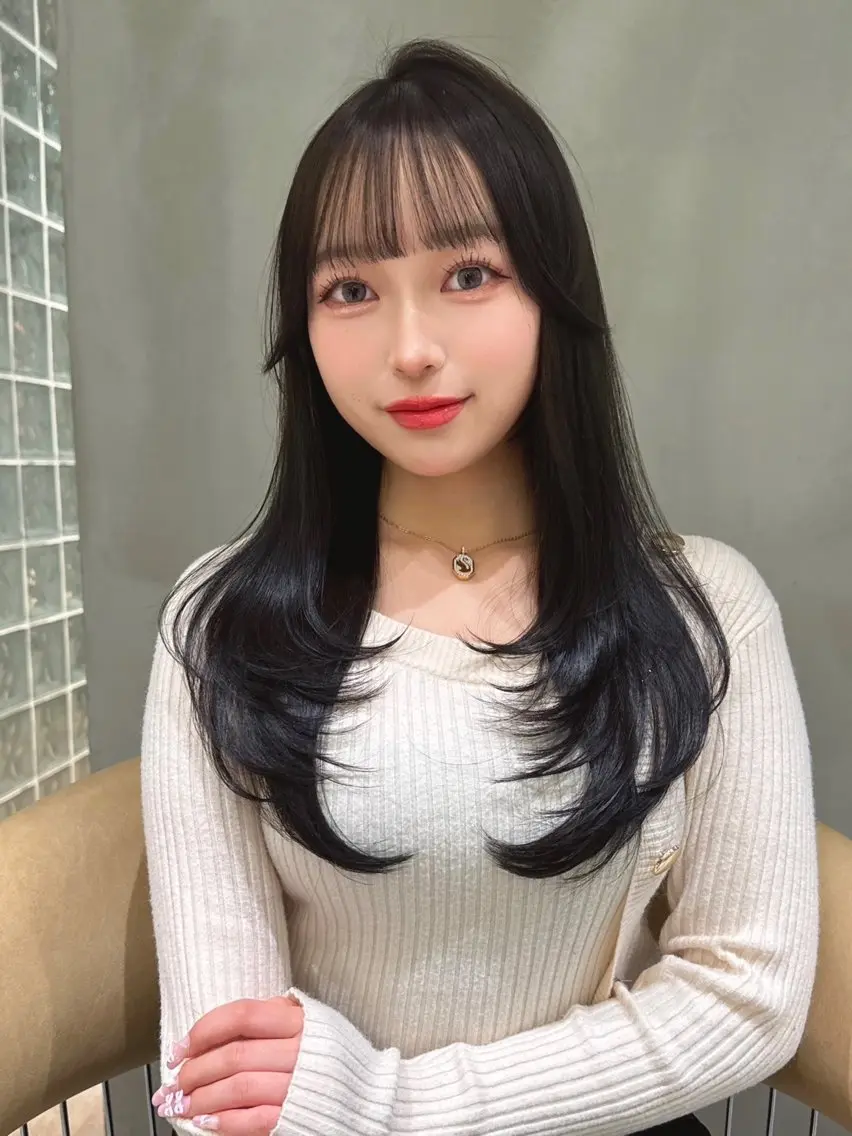 【人気No1】前髪カット🇰🇷➕透明感カラー➕髪質改善トリートメント!🩵🩷の写真