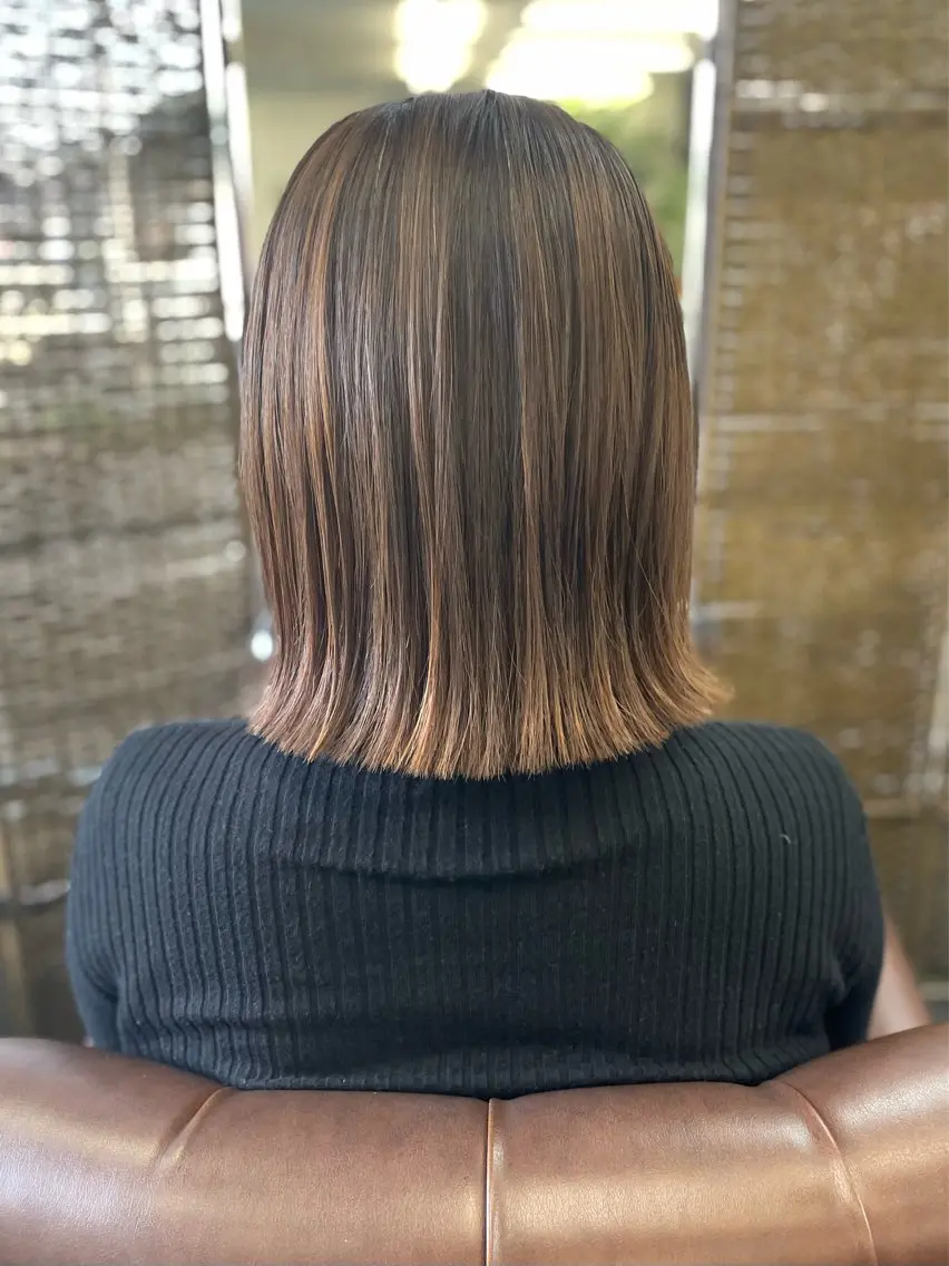 ミディアム 切りっぱなしボブ ボブ 外ハネヘア カット 沢田 瞳のヘアスタイル