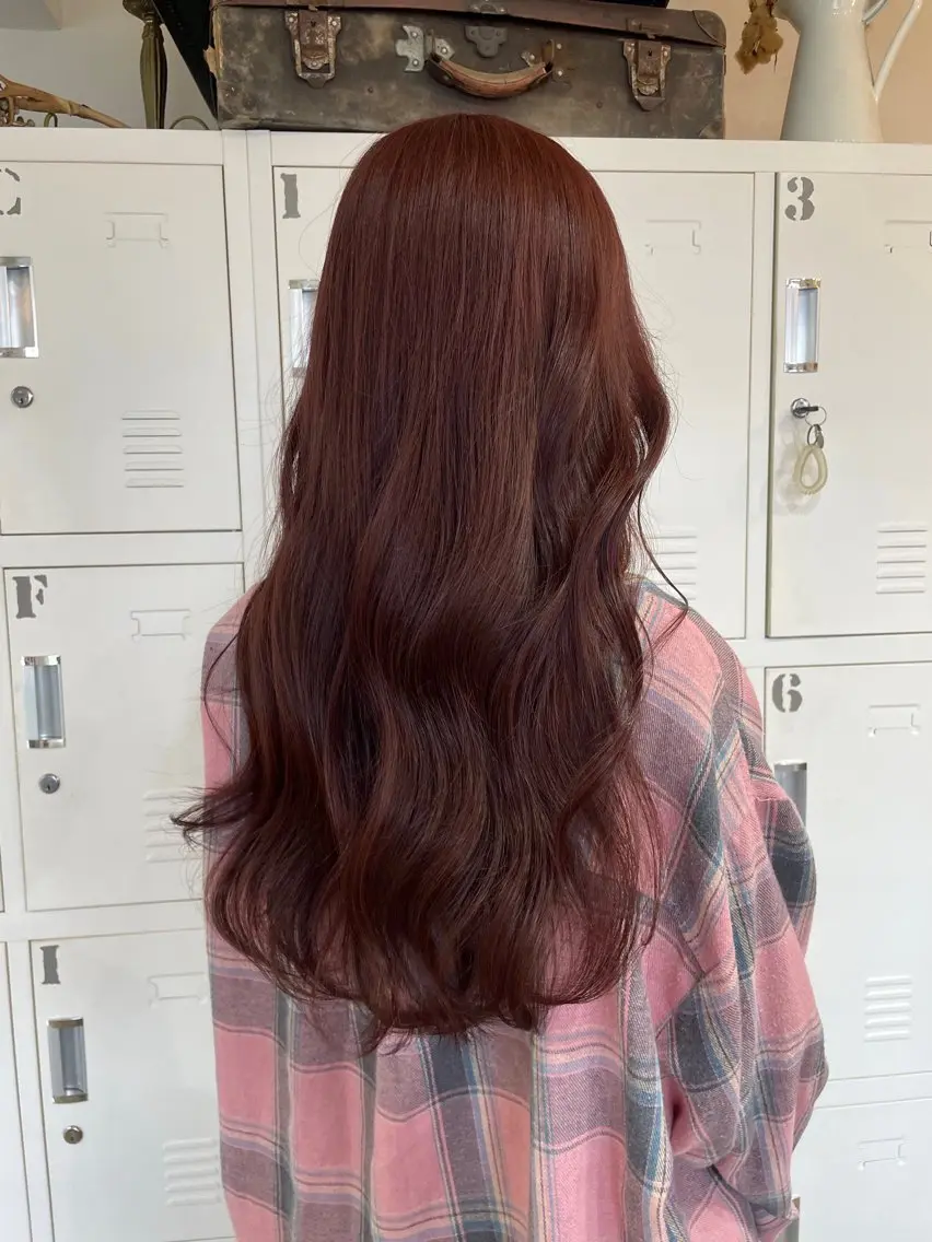 ロング カラー ブリーチ ブラウンカラー ダブルカラー ブリーチなしカラー ピンクカラー ヘアカラー トリートメント ももか /韓国style🖤のヘアスタイル