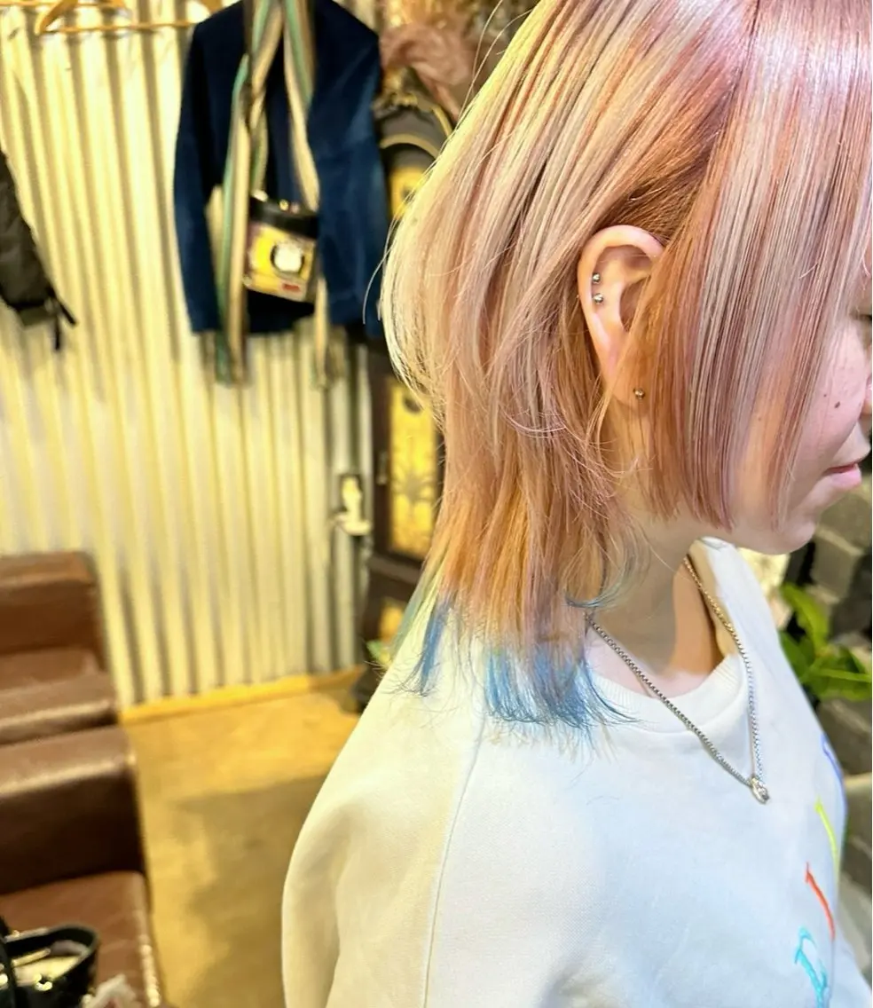 ミディアム カラー デザインカラー ヘアカラー トリートメント 玉木 育実のヘアスタイル