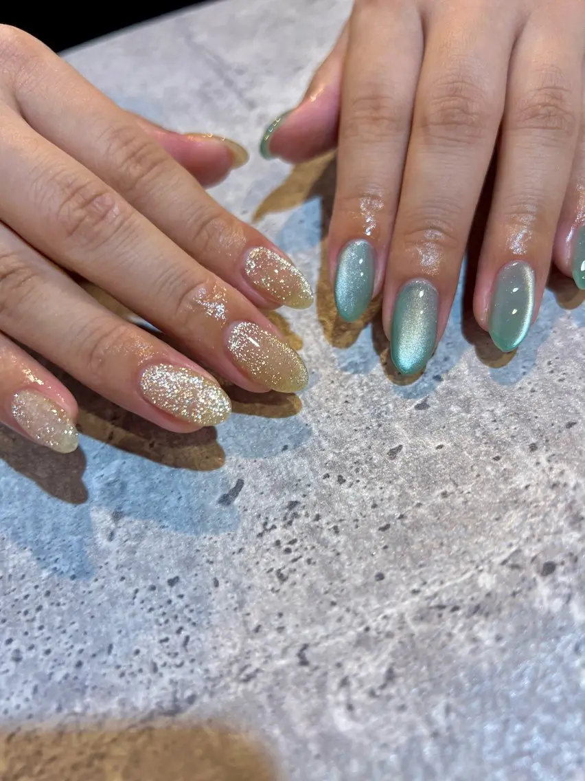 ネイル 氷ネイル・うるうるネイル キラキラネイル マグネットネイル nail salon y＋のネイルデザイン