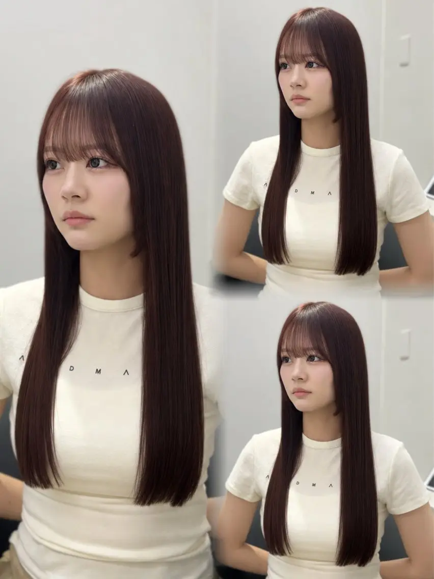 ロング くびれヘア レイヤーカット カット ヘアカラー トリートメント 髪質改善/顔まわり/ レイヤー🎀YUZUのヘアスタイル