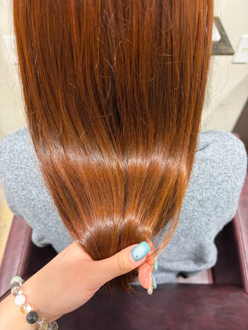 カラー オレンジ 淡色┊︎ナチュラル 🧁奈那美🧁*.゜のヘアスタイル