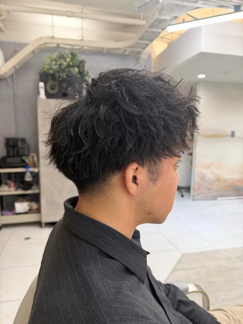 パーマ メンズ カット パーマ メンズパーマ 朝ラクセット 颯のヘアスタイル