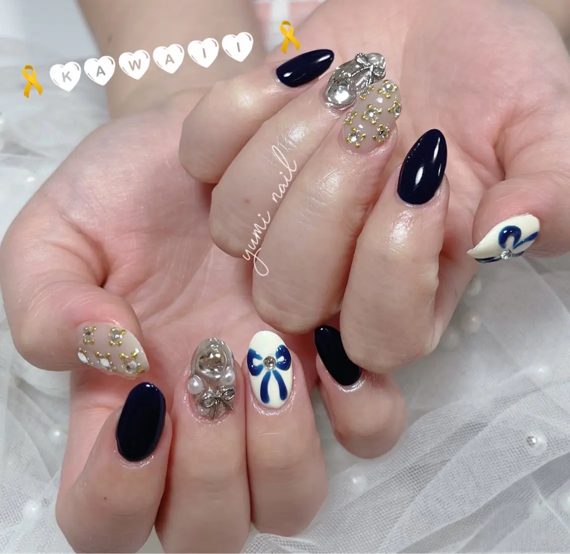 ネイル ハンドネイル 𝐲𝐮𝐦𝐢🎀 長さ出しデザイン専門のネイルデザイン