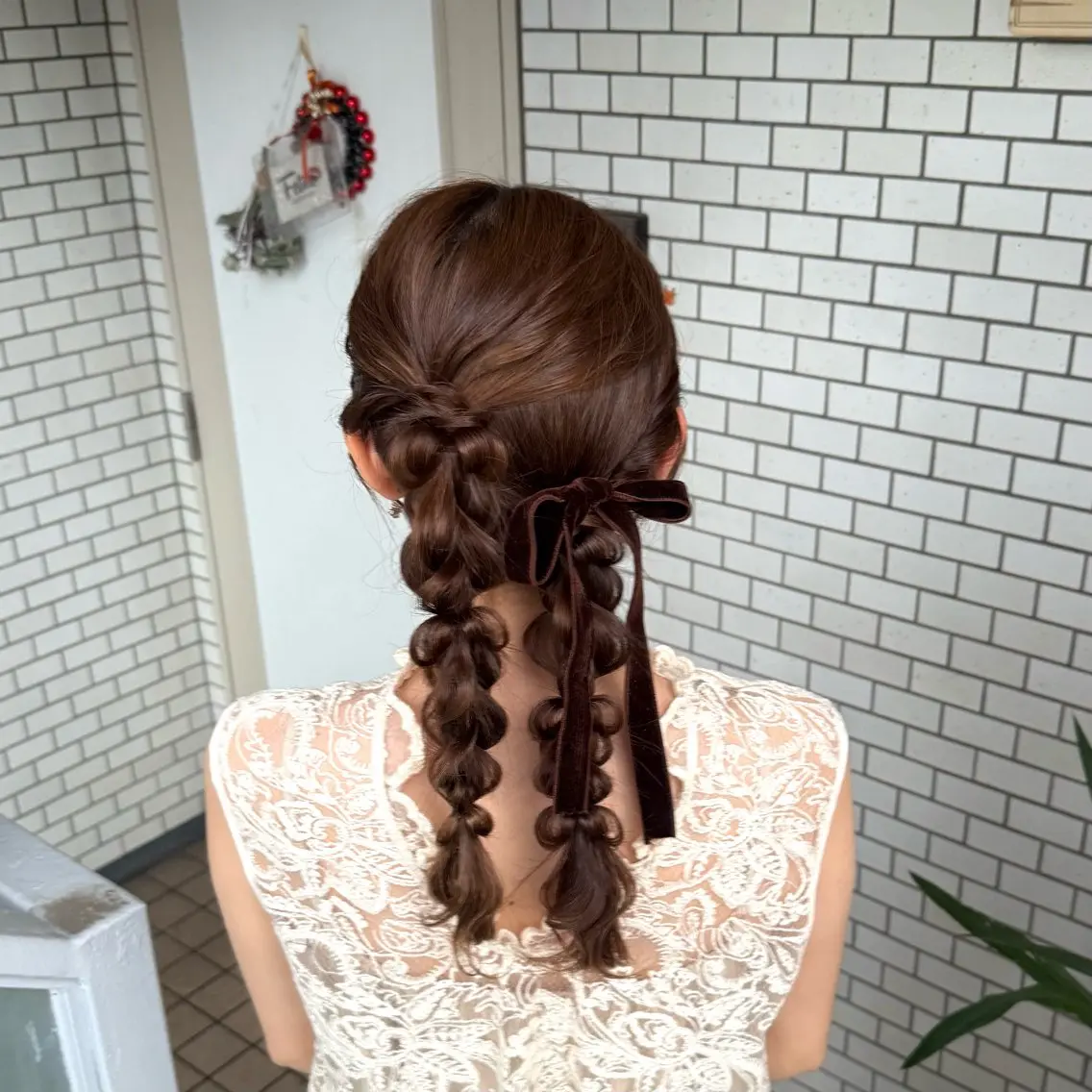 セミロング ヘアアレンジ 成人式 ハーフアップ 結婚式・ブライダル 卒業式のヘアスタイル 褒められヘアメイク /ボブ女子🐶みおのヘアスタイル