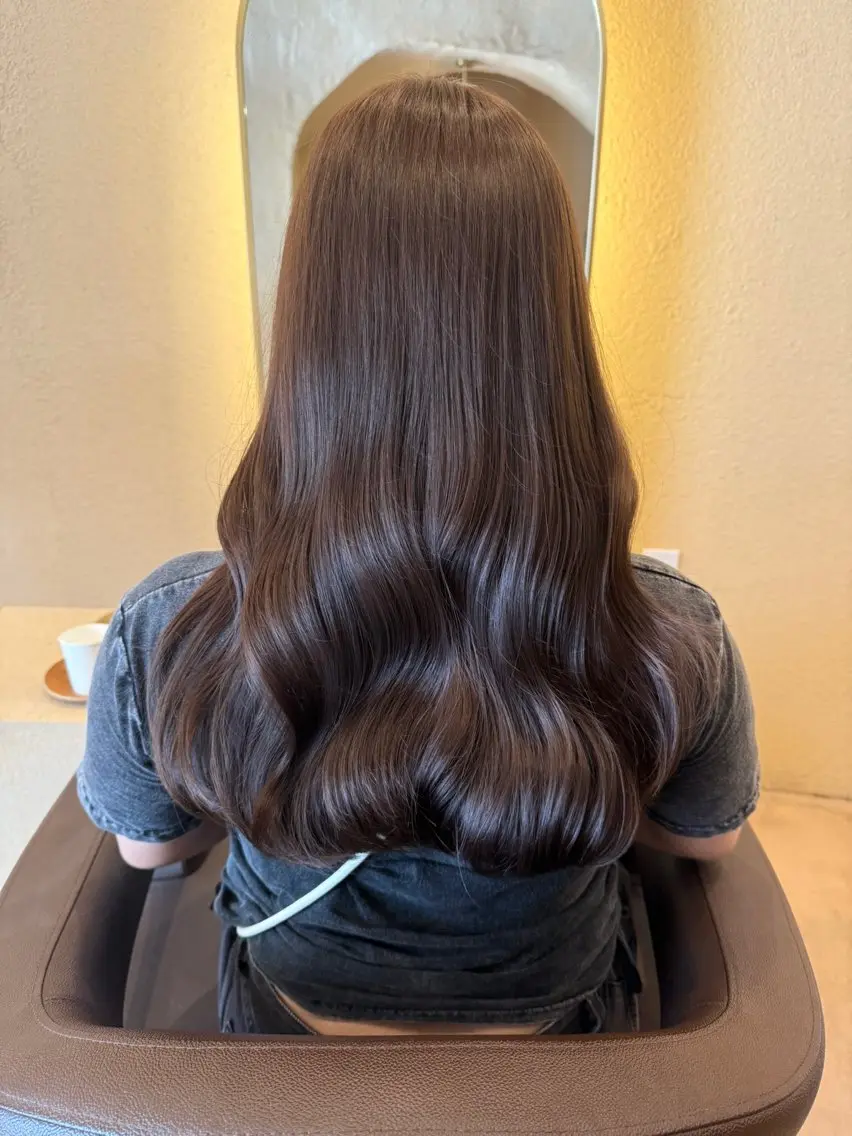 ロング カラー カット ヘアカラー トリートメント coco♡ 韓国hairのヘアスタイル