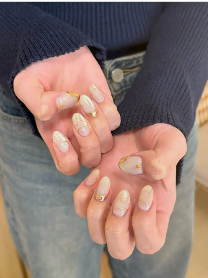 ネイル 持ち込み ニュアンスネイル 春ネイル Rsurin nailのネイルデザイン