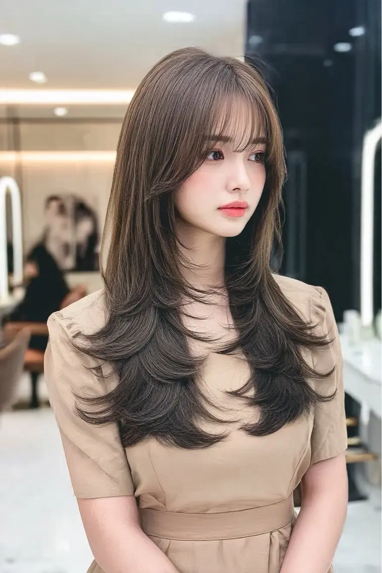ロング カラー ヘアカラー 韓国×艶ハイトーンが かわいい✨️リオ🍒のヘアスタイル