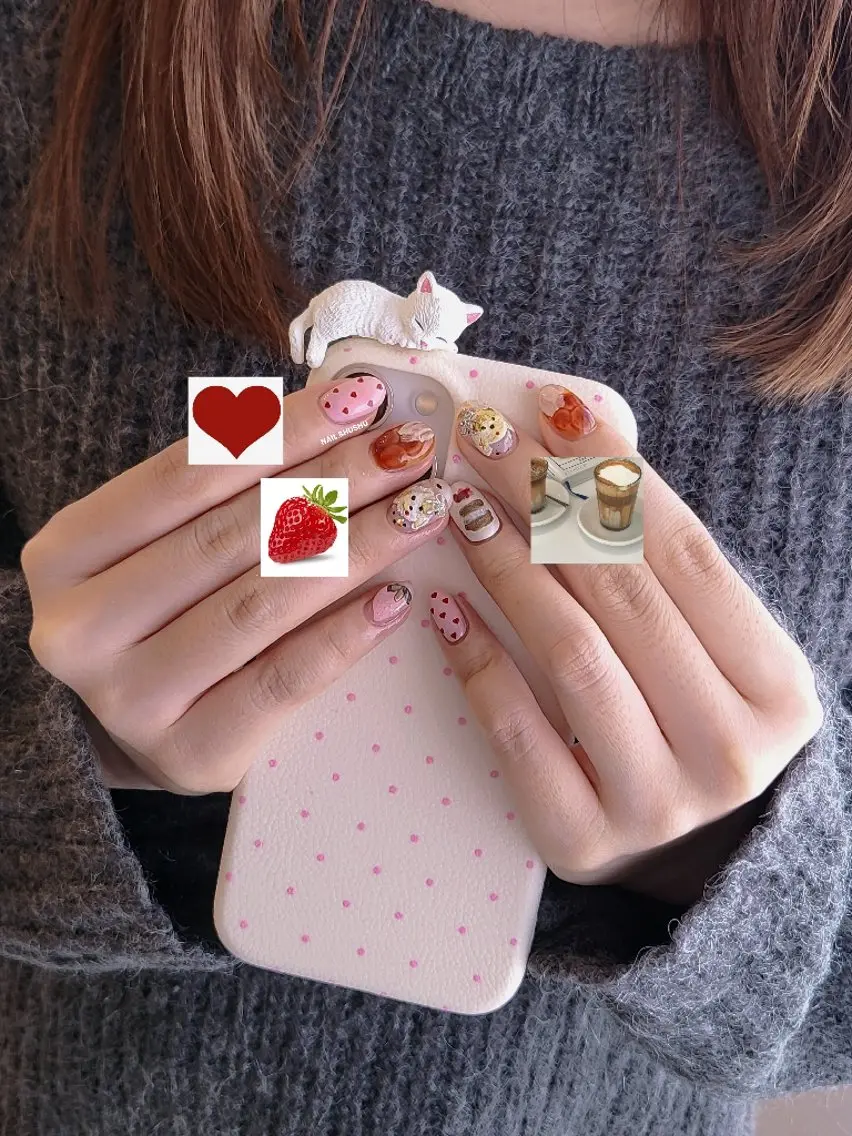 ネイル ハンドネイル 3dパーツ/流行り 👧shushu❤️のネイルデザイン