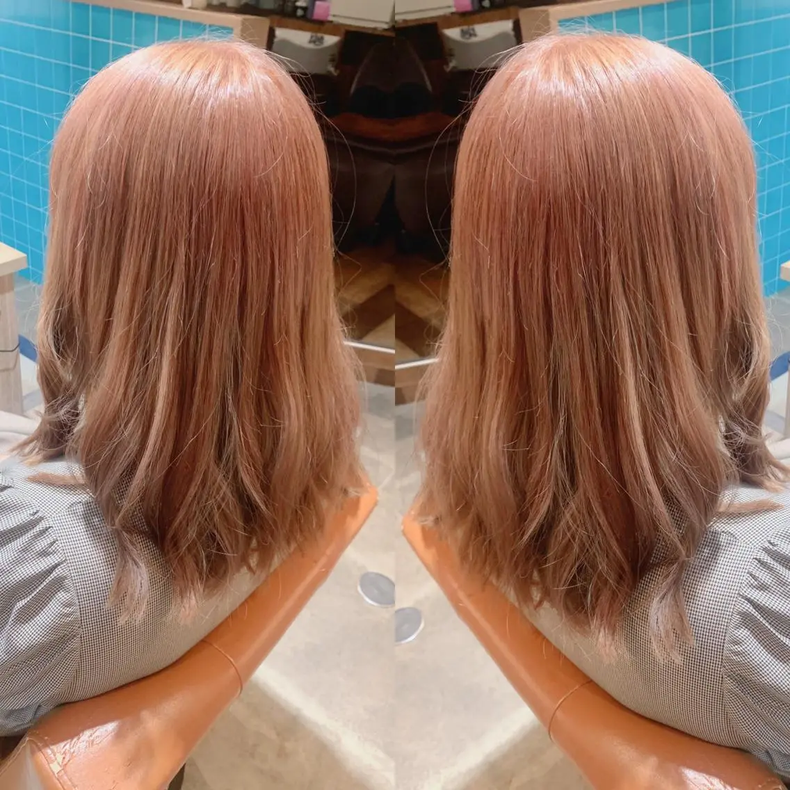 ミディアム カラー ベージュカラー ピンクカラー ピンクベージュ 韓国🇰🇷 ✂︎hair 内田愛のヘアスタイル