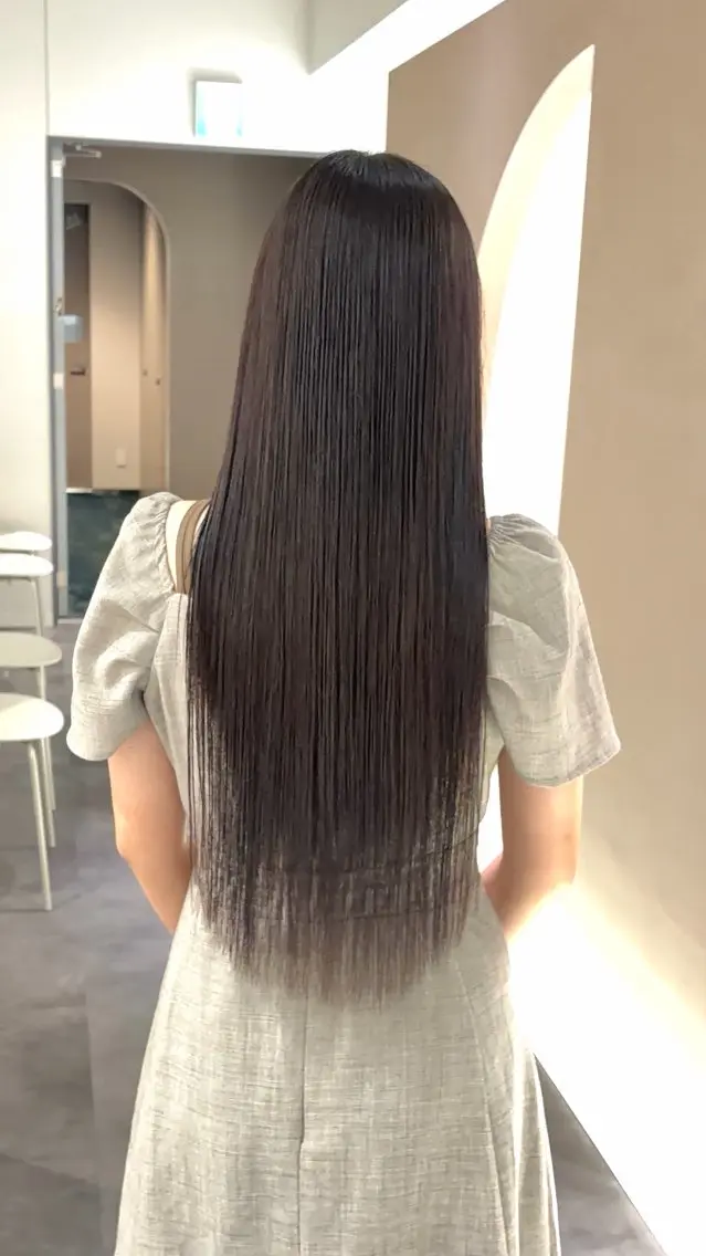 ロング くせ毛 カット 縮毛矯正 絹髪質感TR💫 レイヤーカット/熊澤のヘアスタイル