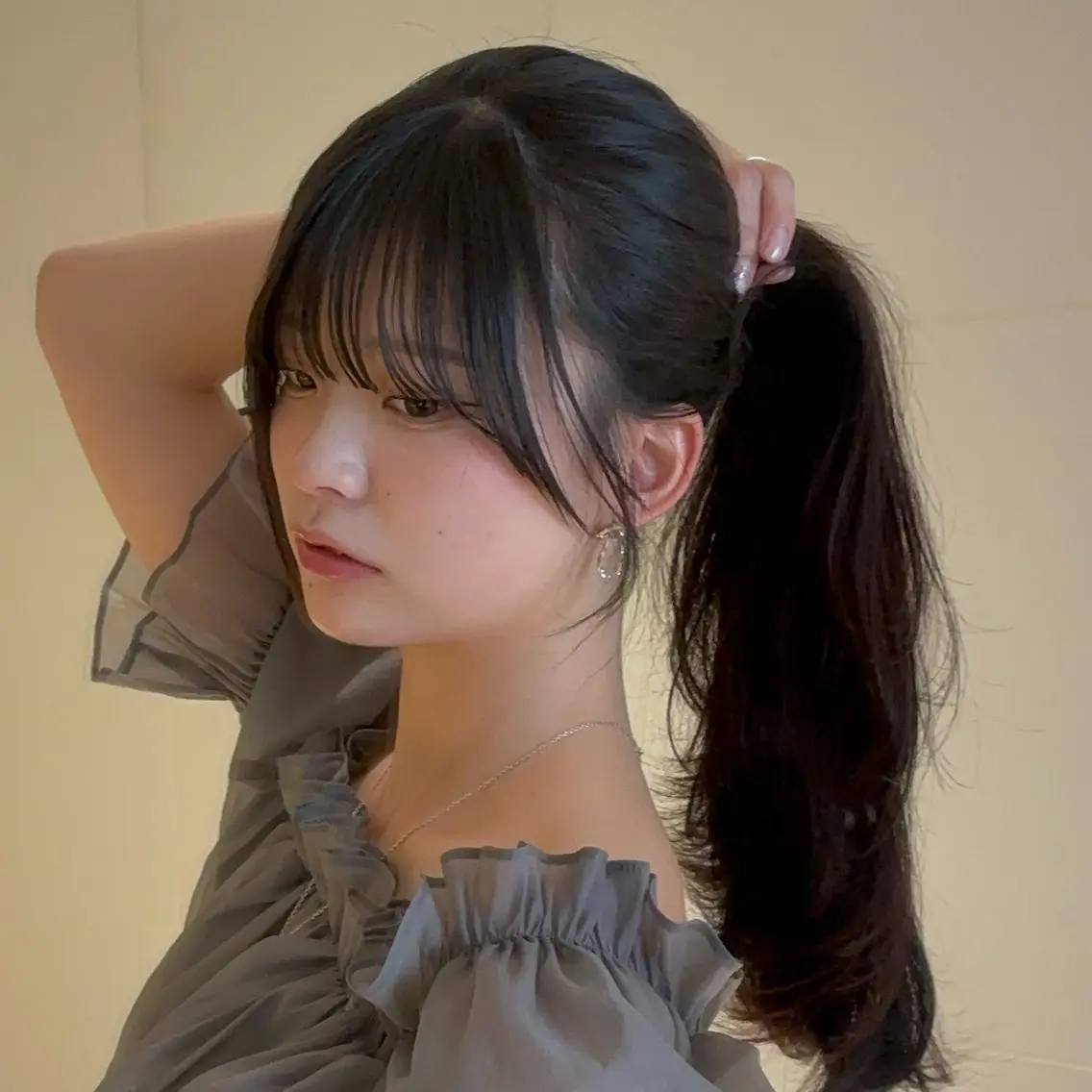 ロング 顔周りカット 似合わせカット カット Ayano‪‪🎀似 合わせ×透明感🎀のヘアスタイル
