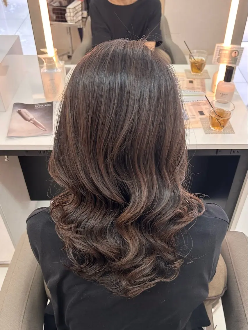 セミロング パーマ セミロングパーマ カット パーマ ショートカット/ コテ巻きパーマ/なおのヘアスタイル