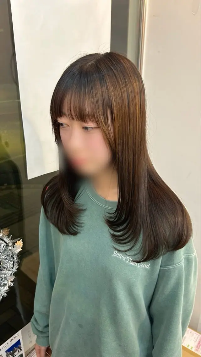 セミロング カット ✨🦄韓国風レイヤ ー🦄✨林あかりのヘアスタイル