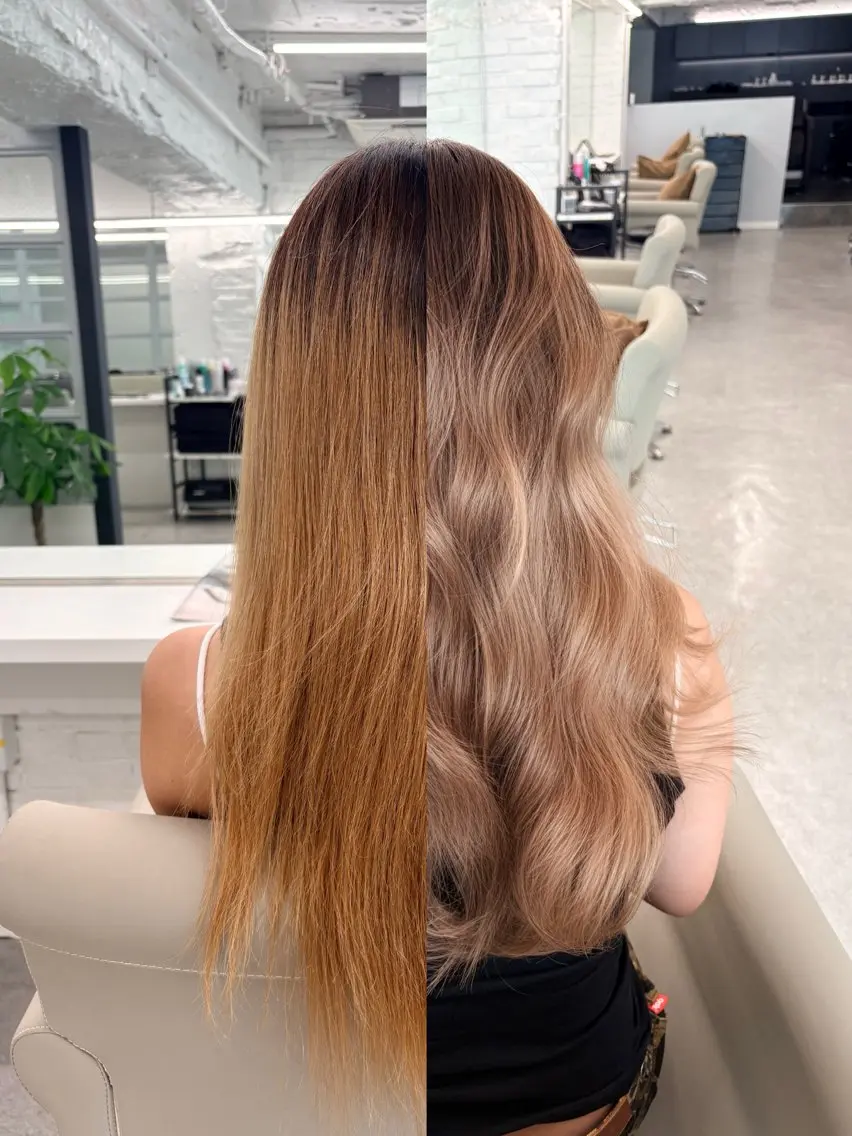 ロング カラー ヘアアレンジ ケアカラー 透明感カラー 顔まわりレイヤー 髪質改善 韓国風ヘア カット ヘアカラー トリートメント ヘアセット ✨綺麗が続くカット ✨/星野六三四のヘアスタイル