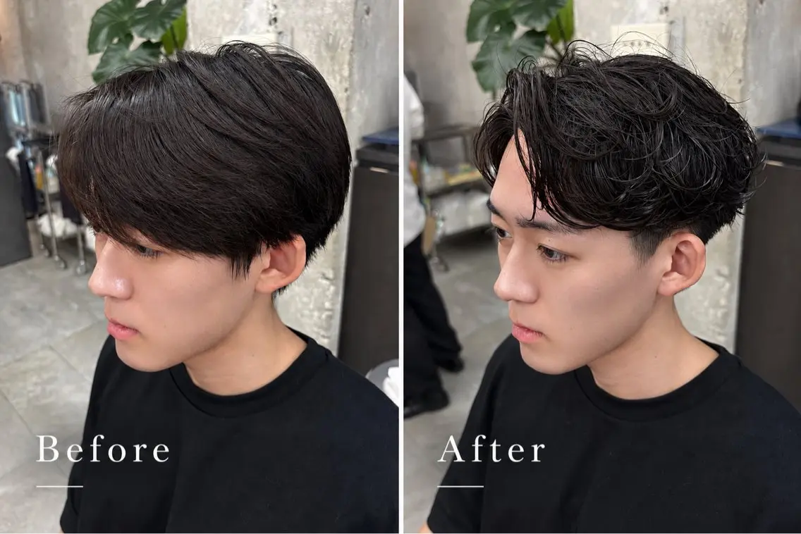 ショート パーマ メンズ メンズパーマ カット パーマ メンズパーマ 山口大輝のヘアスタイル