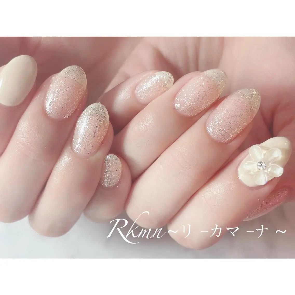 ネイル アートネイル フラワーネイル フレンチネイル ジェルネイル グラデーション ハンドネイル フットネイル ハンドケア Rkmn ~リ-カマ-ナ~のネイルデザイン