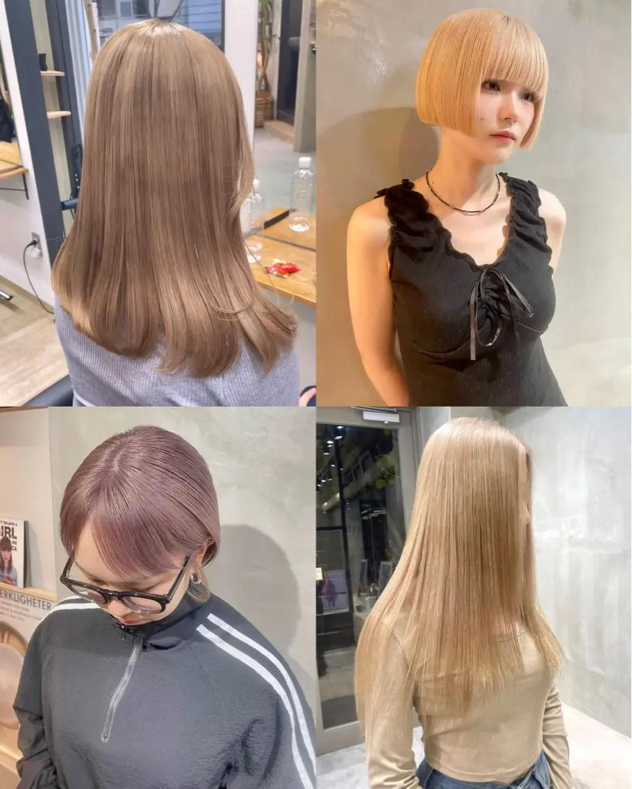 カラー ブリーチ カット ヘアカラー トリートメント カノン/透明感カラー /酸性ストレートのヘアスタイル