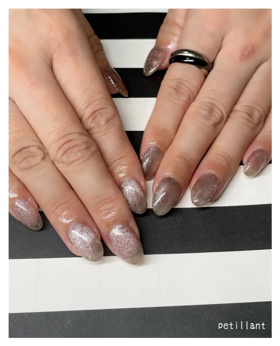 ネイル クリアネイル フットネイル マグネットネイル nail salon petillantのネイルデザイン