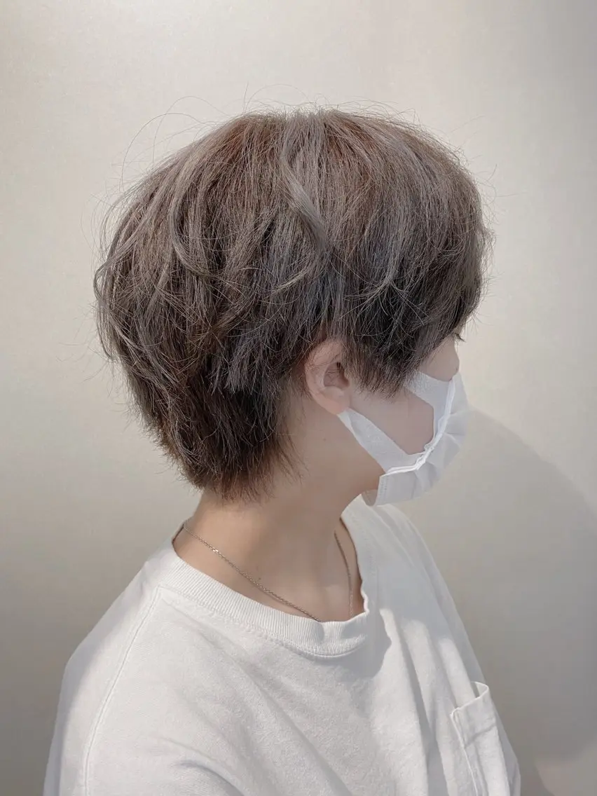 ショート カラー 透明感カラー ハイライトカラー ハイライト 尾崎 大輔のヘアスタイル