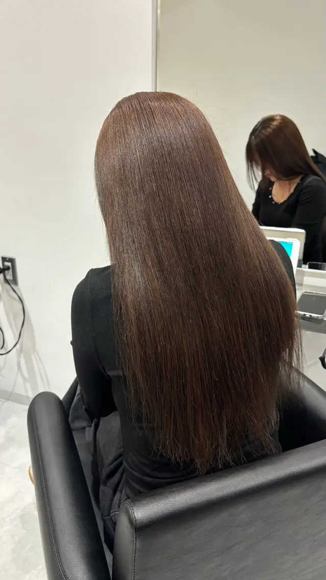 ロング カラー ベージュカラー ブリーチ ブラウンカラー ケアブリーチ カシス カット ヘアカラー トリートメント 🎀韓国ヘア× 透明感カラー🎀正源のヘアスタイル