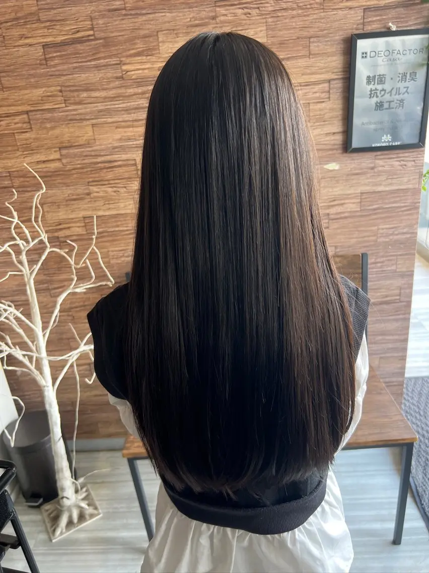 ロング 縮毛矯正 トリートメント 【南草津】髪質改善 ヘナカラー＆縮毛矯正のヘアスタイル