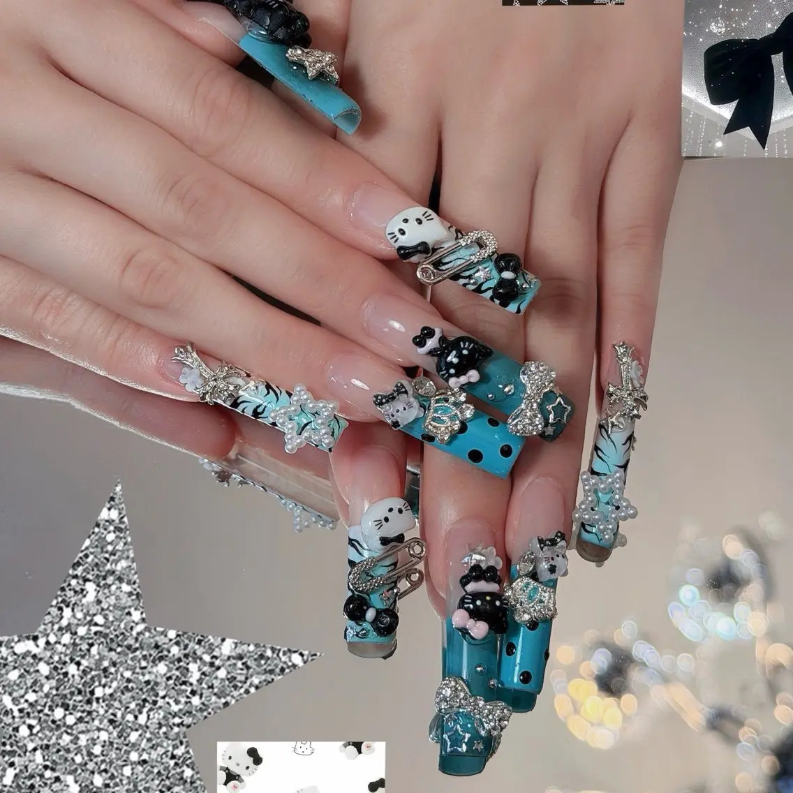 ネイル オーロラネイル クリアネイル 成人式 フラッシュネイル ジェルネイル ハンドネイル Amee Nail Salonのネイルデザイン
