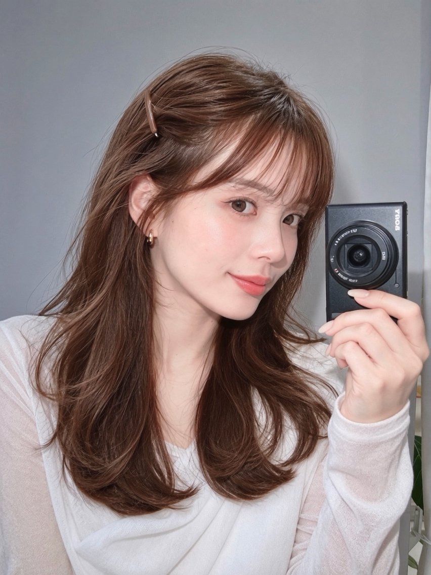 セミロング カラー ヘアカラー トリートメント 🫧色素薄めダブル カラー🩵レイヤーのヘアスタイル