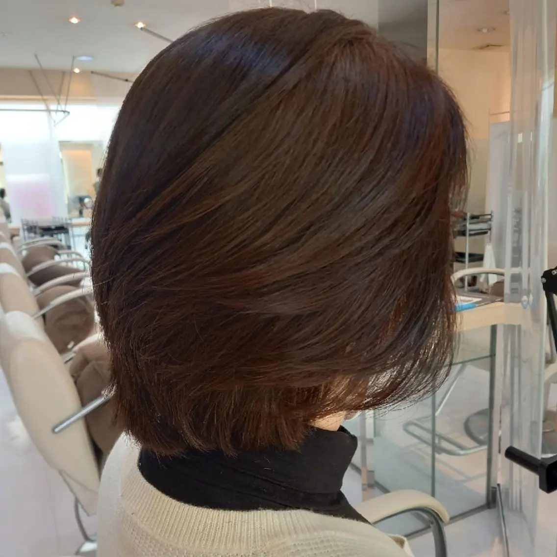 ミディアム カット 飯田・髪質改善縮毛矯 正・カラー・パーマのヘアスタイル