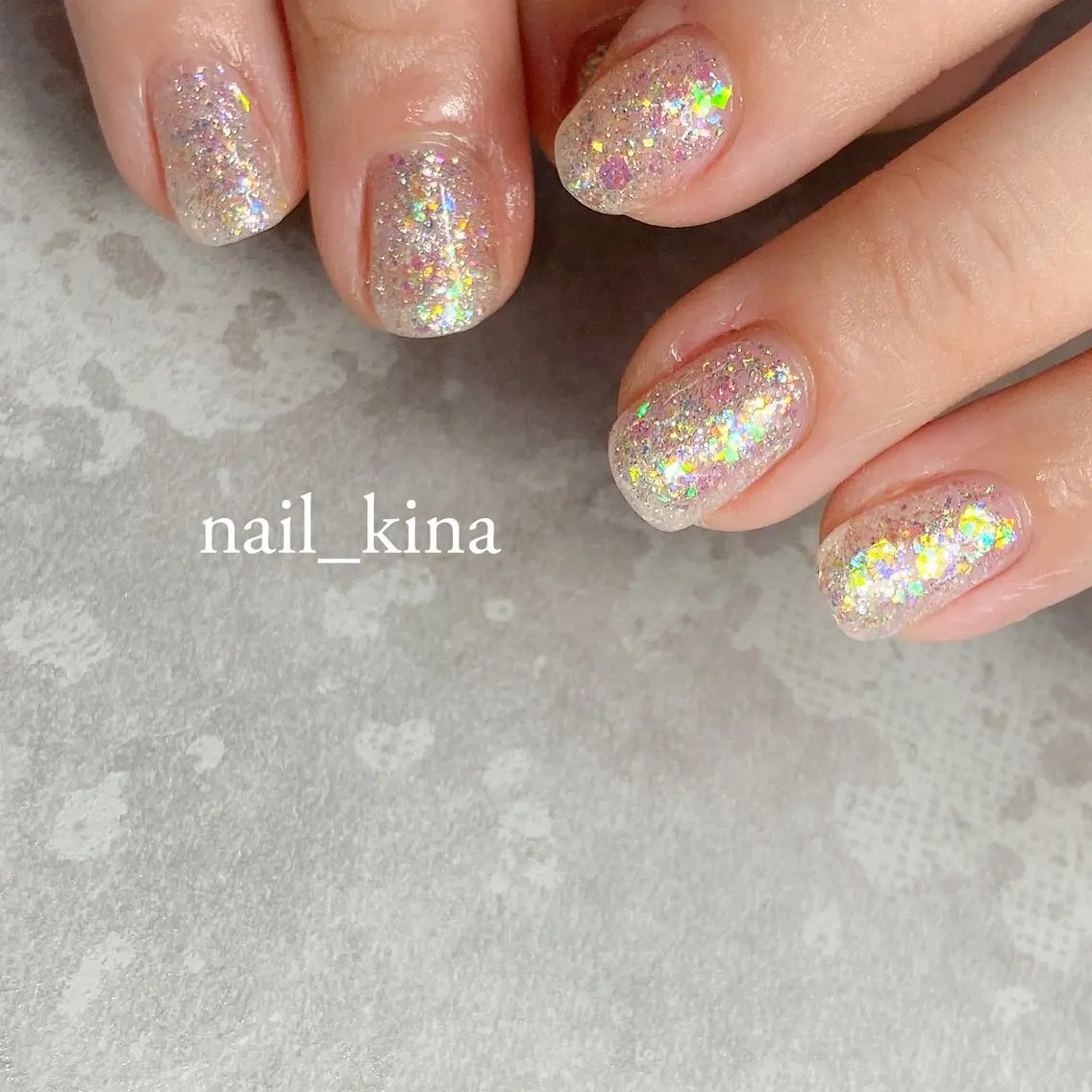 ネイル キラキラネイル ワンカラーネイル 冬ネイル nail_ kinaのネイルデザイン