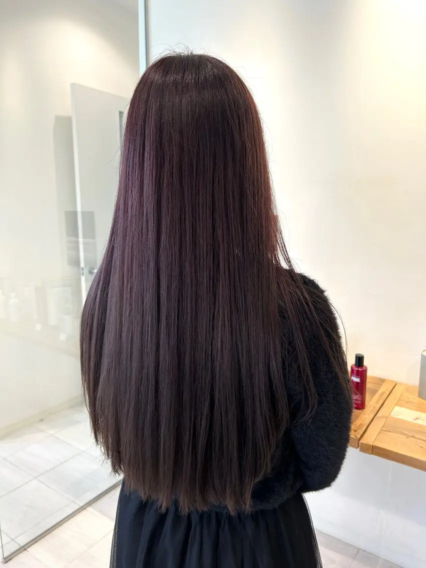 ロング カラー ピンクカラー バイオレットカラー バイオレットピンク emu minekoのヘアスタイル