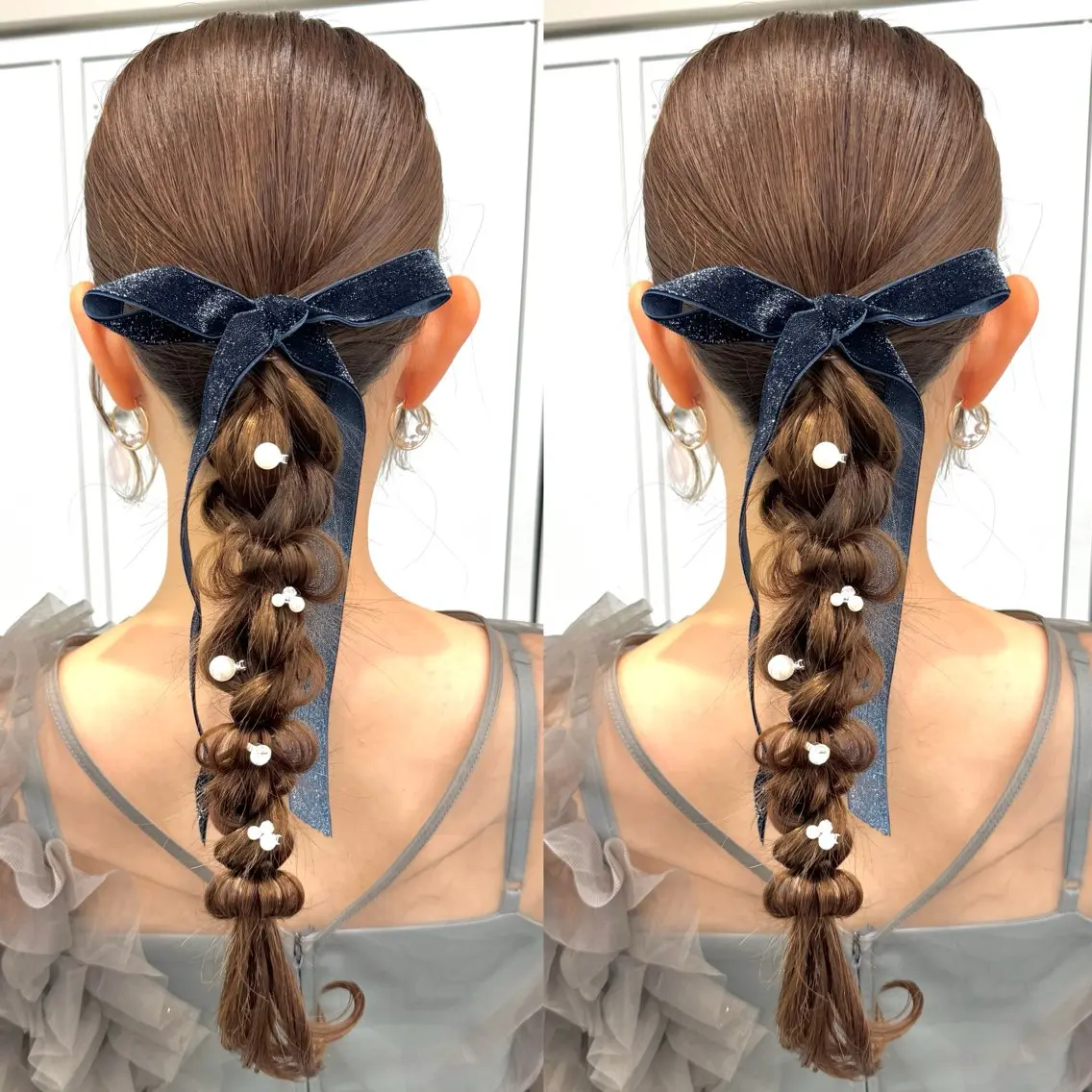 ロング ヘアアレンジ ヘアセット ヘアメ🎀ハイトーン 🩵エクステ🪄しほのヘアスタイル