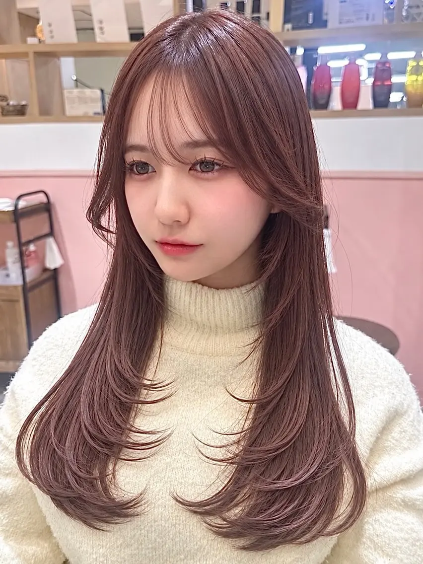 ロング カット ヘアカラー トリートメント レイヤー/インナー 髪質改善/まなかのヘアスタイル
