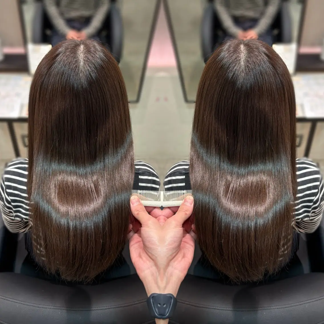 ロング カット ヘアカラー トリートメント 平山 正樹のヘアスタイル