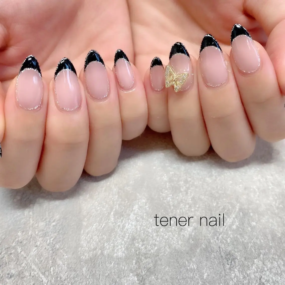 ネイル フレンチネイル ラメ(グリッター) テネルネイル tener nailのネイルデザイン