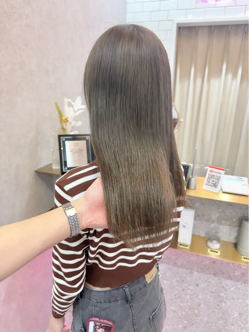 セミロング カラー ヘアアレンジ 天神/ブリーチ/ ブリーチなしカラーのヘアスタイル