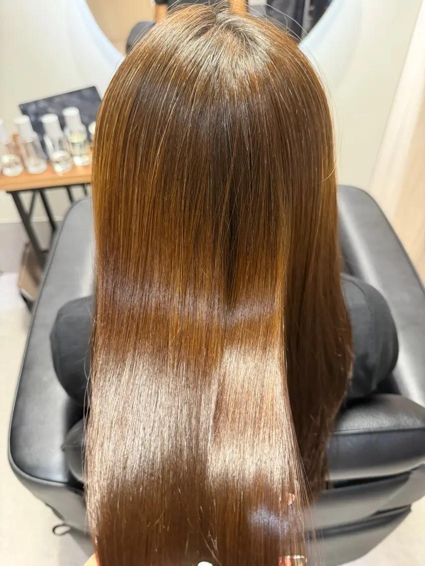 ロング カット 縮毛矯正 トリートメント 博多美容室NAVY 橋本心縮毛矯正のヘアスタイル