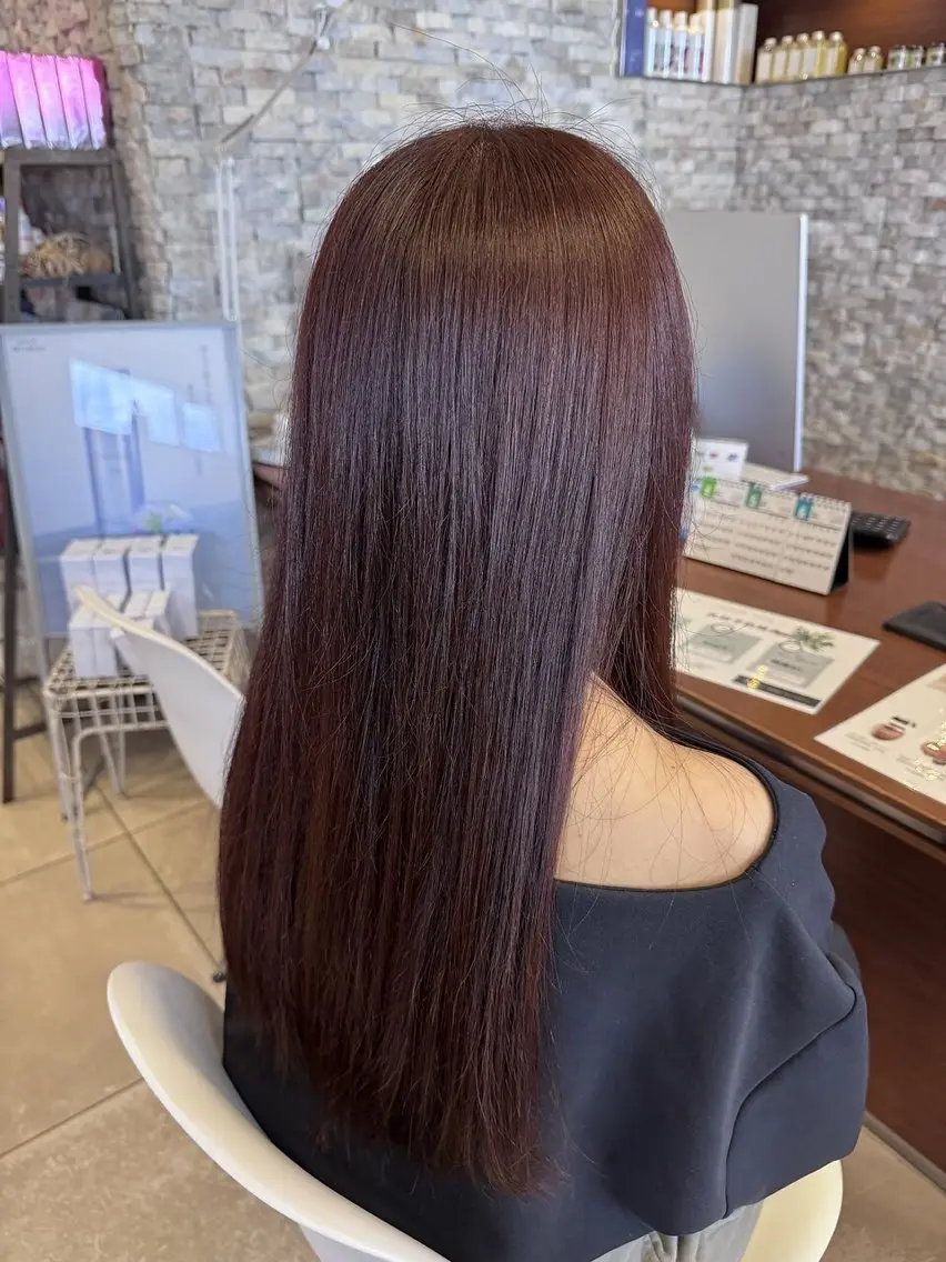 ロング ヘアカラー トリートメント 杉田 実来のヘアスタイル