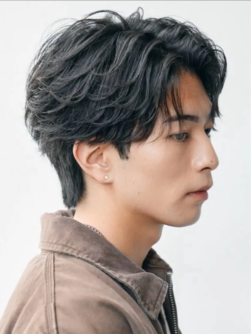 パーマ メンズ フェザーパーマ メンズパーマ カット パーマ 白井 世那のヘアスタイル