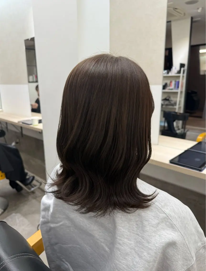 ミディアム カラー カット ヘアカラー トリートメント GiseL 博多 ほのかのヘアスタイル