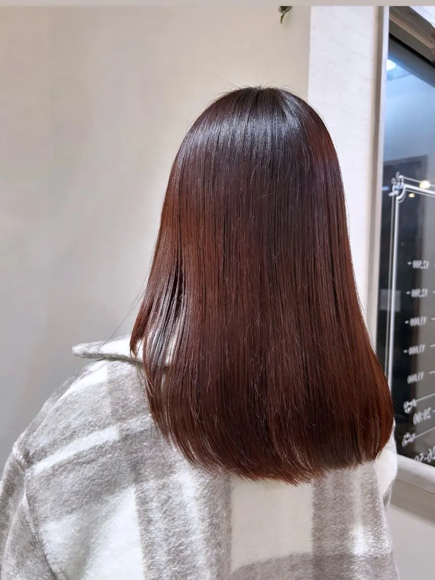 セミロング カラー ヘアアレンジ ブラウンカラー オレンジ オレンジブラウン 🌷艶髪/髪質改善/ 松村きさら🌷のヘアスタイル