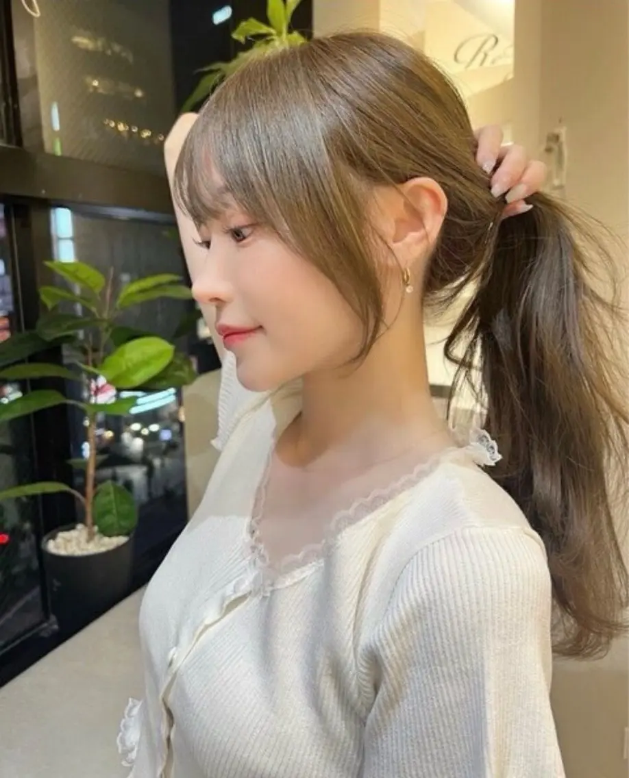 【🦉minimo限定🦉】顔まわり&前髪カット✂️ + 顔まわりストレート🤎 ¥9520 (顔周り/小顔/美髪)の写真