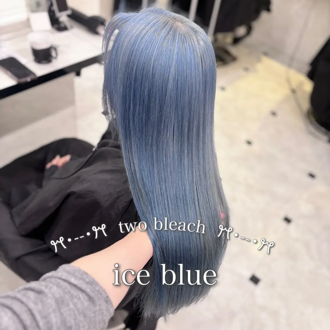 ロング カラー ブリーチ ブルーカラー ケアブリーチ 髪質改善 トリートメント ヘアカラー トリートメント 💙ハイトーン韓国風 色白ヘア💙manaのヘアスタイル