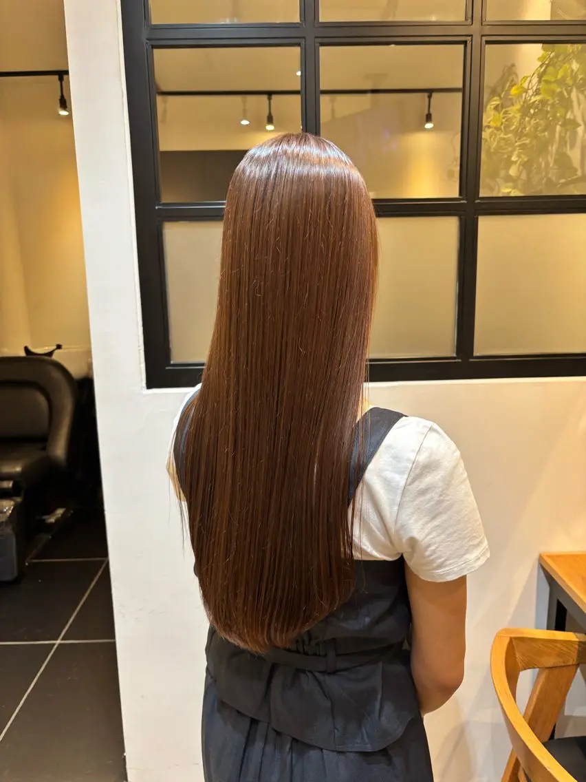 ロング 縮毛矯正 トリートメント 酸熱トリートメント 縮毛矯正 トリートメント Rika🎀美髪矯正 /透明感カラー🫧のヘアスタイル
